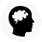 A human brain icon to represent the understanding of psychology.