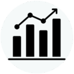 An analytics graph icon to represent the marketing analytics process step of Analyse.